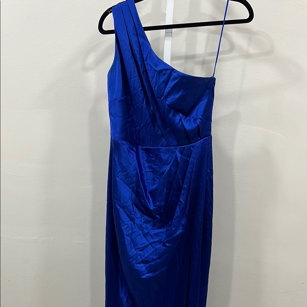 Sau lee Preston Dress in Egyptian Blue maxi one shoulder - Picture 3 of 11